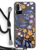 Flowers with blue leaves: Xiaomi Redmi Note 10 5G Transparant Hoesje met koord