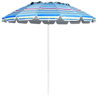245cm Strandparasol Buitenparasol UPF50 + Bescherming Tegen de Zon Zonnescherm Aluminium Kantelbare Terrasparasol