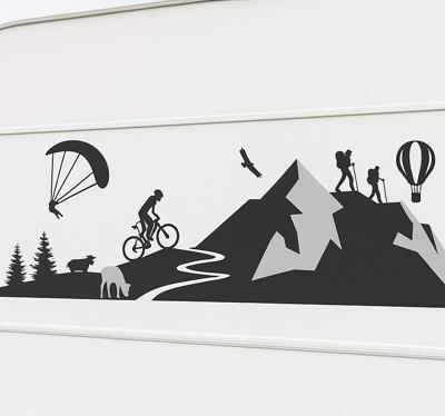 Alle bergsporten caravan sticker