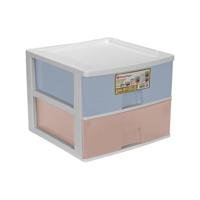 Ladeblokje/bureau organizer 2x grote lades - multi kleuren - L38 x B38 x H30 cm - kunststof