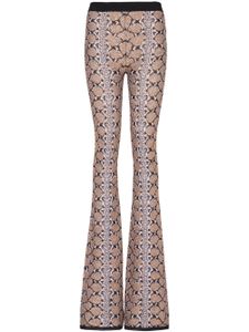 Balmain pantalon bootcut à motif peau de python en jacquard - Tons neutres