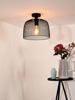 Lucide Mesh plafondlamp 29.5cm 1x E27 zwart - thumbnail