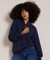 gestreepte blouse met kraag gestreepte blouse met kraag