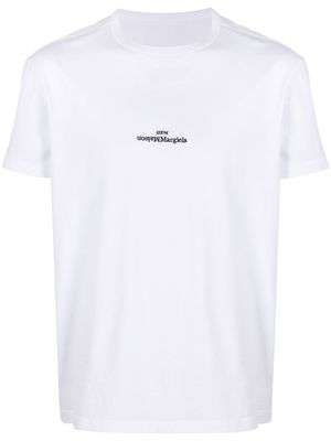 Maison Margiela t-shirt en coton à logo Distorted - Blanc