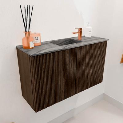Toiletmeubel Mondiaz Joya Dlux | 70 cm | Meubelkleur Walnut | Faye wastafel Sombra Wasbak Midden | 1 kraangat