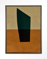 Urban Cotton Wandkleed 'Geen Groen' 80 x 110cm in Floating Frame - black