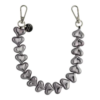 Telefoonkoord Heart - Chrome Zwart - Zilver Telefoonkoord Heart - Chrome Zwart - Zilver