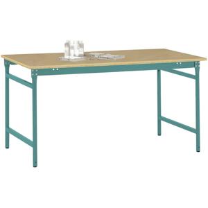 Manuflex BB3035.5021 Bijzettafel basis stationair met multiplex tafelblad in waterblauw RAL 5021, bxdxh: 1250 x 600 x 780 mm Waterblauw