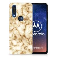 Motorola One Vision | TPU | Siliconen hoesje | Marmer Goud Motorola One Vision | TPU | Siliconen hoesje | Marmer Goud