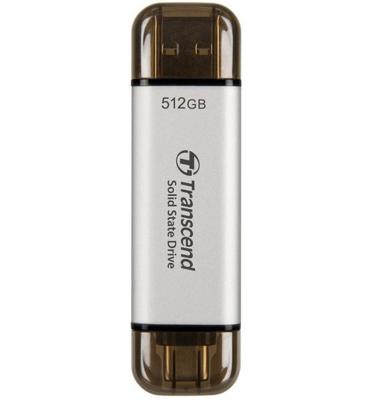Transcend ESD310 512 GB USB Type-a naar USB Type-C 3.2 Gen 2 (3.1 Gen 2) Zilver
