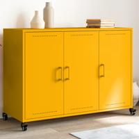 Dressoir 100,5x39x72 cm staal mosterdgeel