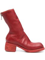 Guidi bottes en cuir à fermeture zippée au dos - Rouge