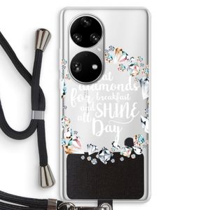 Diamonds: Huawei P50 Pro Transparant Hoesje met koord