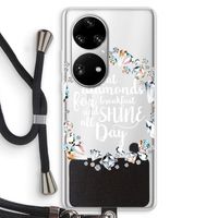Diamonds: Huawei P50 Pro Transparant Hoesje met koord