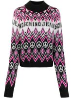 MOSCHINO JEANS logo-print high-neck jumper - Noir