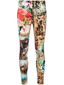 Philipp Plein legging Baroque Flowers - Marron