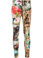 Philipp Plein legging Baroque Flowers - Marron - thumbnail