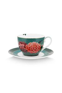 Pip Studio Winter Wonderland Cappuccino Kop & Schotel Groen