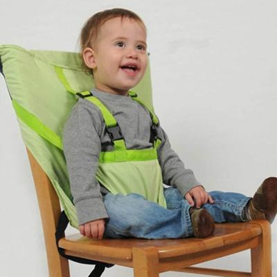 Baby draagbare stoel Kids stoel reizen opvouwbare wasbaar baby eetkamerstoel cover veiligheidsgordel (groen)