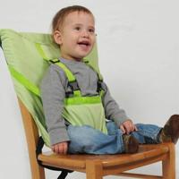 Baby draagbare stoel Kids stoel reizen opvouwbare wasbaar baby eetkamerstoel cover veiligheidsgordel (groen)