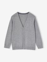 Gebreid vest met V-hals BASICS gemêleerd grijs Gebreid vest met V-hals BASICS gemêleerd grijs