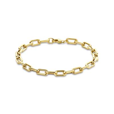 14k Geelgouden Armband met Fantasie Schakels - 19cm Draaglengte en 5.5mm Schakelbreedte