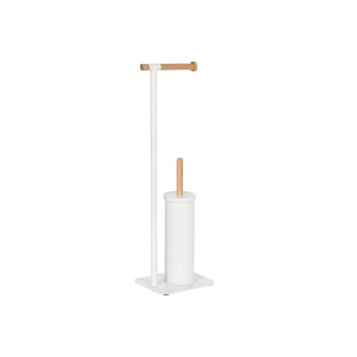 Toiletrolhouder Home ESPRIT Wit Natuurlijk Metaal Bamboe 22 x 16 x 68 cm