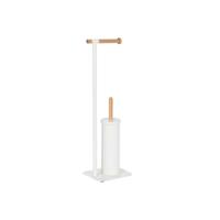Toiletrolhouder Home ESPRIT Wit Natuurlijk Metaal Bamboe 22 x 16 x 68 cm