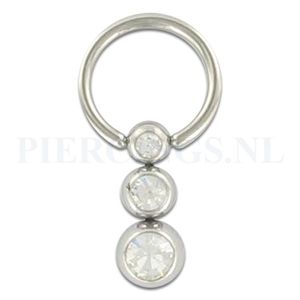 BCR 1.6 mm drie balletjes kristal