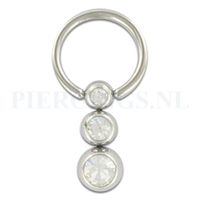 BCR 1.6 mm drie balletjes kristal