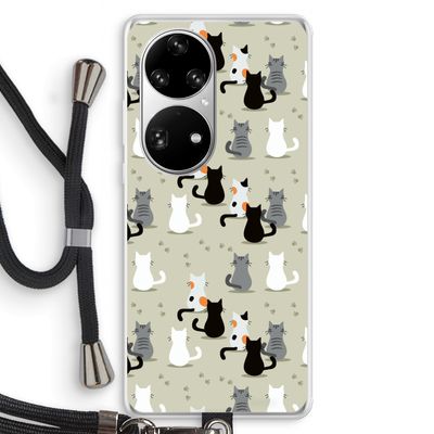 Katten: Huawei P50 Pro Transparant Hoesje met koord