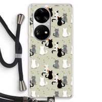 Katten: Huawei P50 Pro Transparant Hoesje met koord
