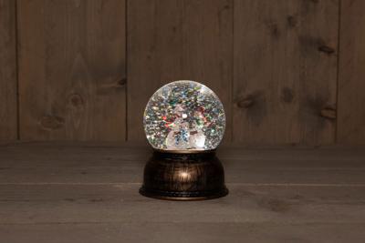 B.O. Globe Snowman Glitter Water Led Warm White 11X14 cm - Annas collection