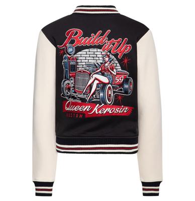 Queen Kerosin Build It Up College Jacket Black-3XL