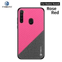 Voor Xiaomi RedMi Note 8 PINWUYO Rong serie schokbestendige PC + TPU + chemische Fiber doek beschermende cover (rood)