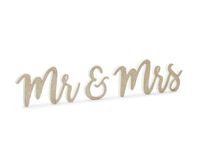 Houten Decoratie Mr & Mrs Goud Glitter - thumbnail