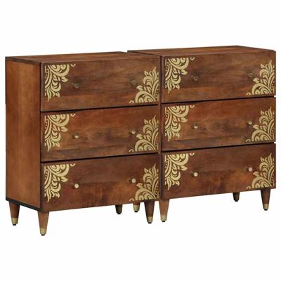Dressoir 2 pcs Honingbruin 60 x 33.5 x 75 cm Massief mangohout