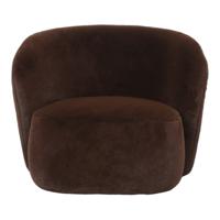 Fauteuil Aphrodite donkerbruin met bont