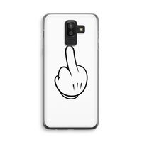 Middle finger white: Samsung Galaxy J8 (2018) Transparant Hoesje