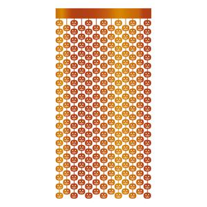 Halloween thema party deurgordijn metallic - pompoenen - oranje - 100 x 200 cm