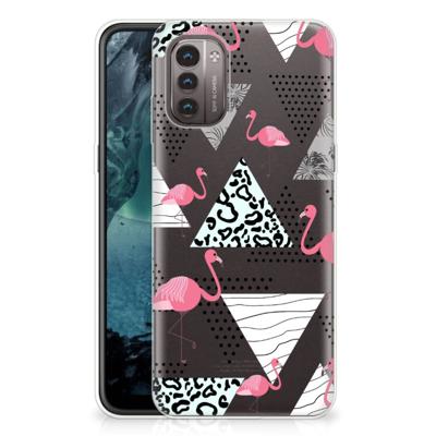 Nokia G21 | G11 | TPU Hoesje | Flamingo Triangle