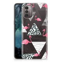 Nokia G21 | G11 | TPU Hoesje | Flamingo Triangle