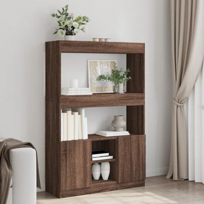 Hoge kast 92x33x140 cm bewerkt hout bruin eikenkleur