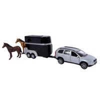 Kids Globe Globe Die-cast Volvo XC90 met Paardentrailer, 27cm