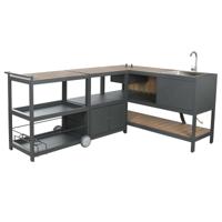 Keukenmeubilair Home ESPRIT Grijs Natuurlijk 236 x 50 x 91 cm