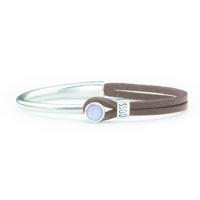 Qoss Grijze Armband Veerle Lila Bol - Maat L