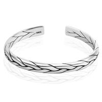 LGT JWLS Vintage Manchetarmband - Tibetaans Zilver - Floral