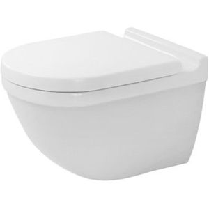 Duravit Starck 3 wandcloset diepspoel spoelrandloos 54cm met verdekte bevestiging en toiletzitting wit 0290272/0293380