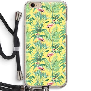 Flamingo party: iPhone 6 / 6S Transparant Hoesje met koord