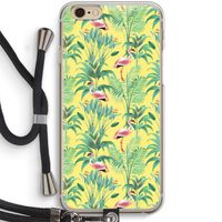 Flamingo party: iPhone 6 / 6S Transparant Hoesje met koord